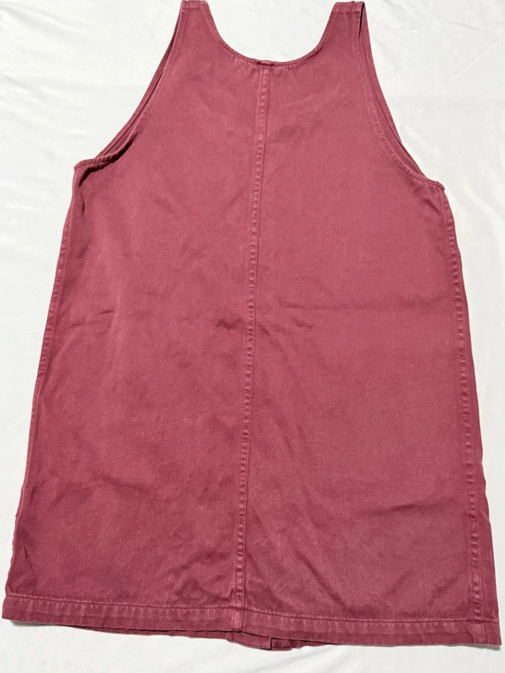 Jungmaven Hemp Organic Cotton Button Front Pinafore Jumper Dress Burgundy Large - Picture 2 of 6